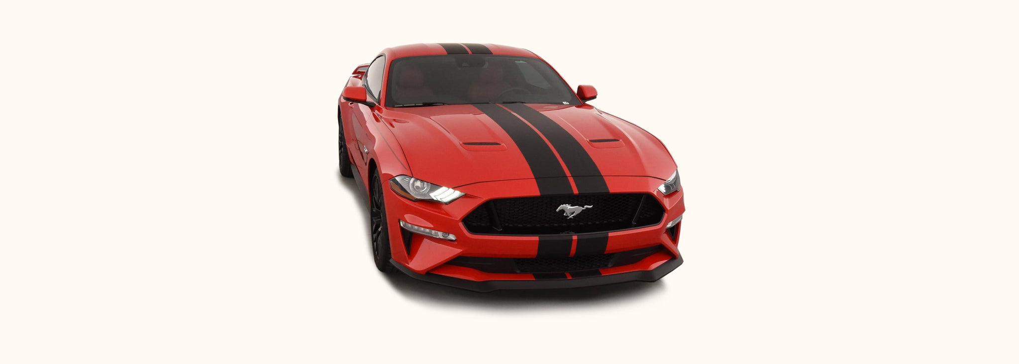 Ford Mustang Dual Rally Racing Stripes with Optional Pinstriping (2018-2021) - Stripe Source