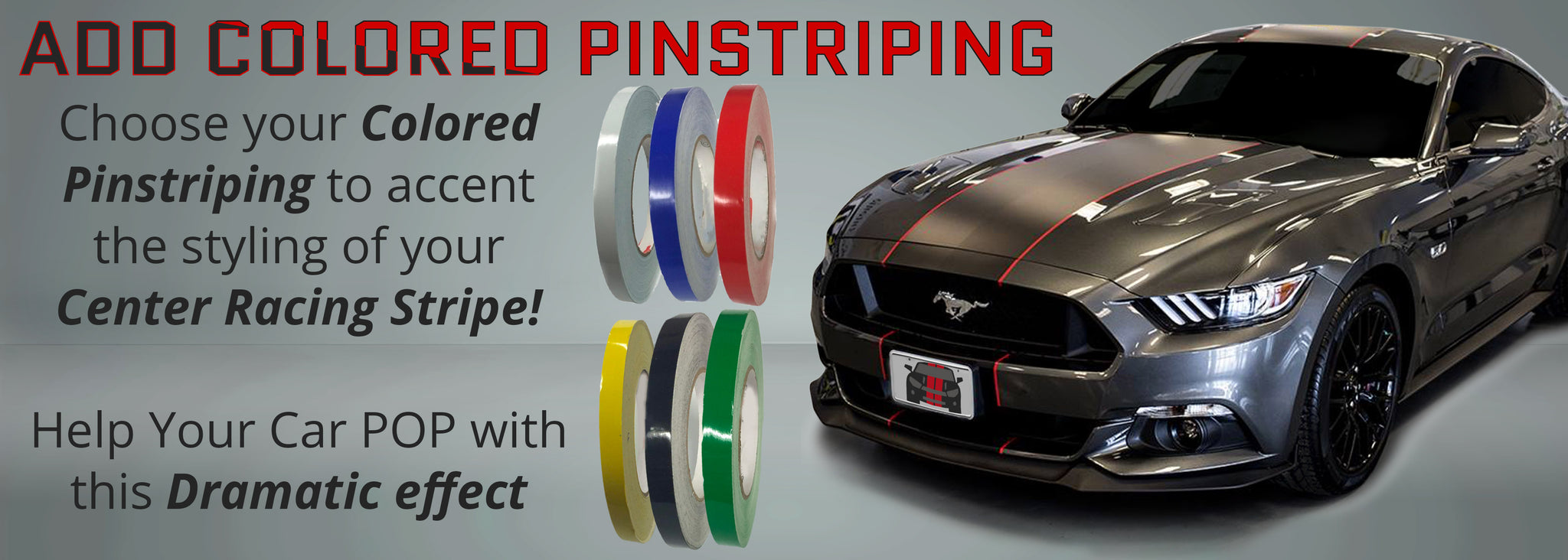 Ford Mustang Center Stripes (2015-2017, Super Snake Style) - Stripe Source