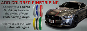 Ford Mustang Center Stripes with optional Pinstriping (Super Snake, 2015-2017) - Stripe Source