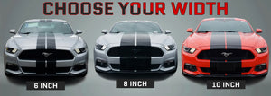 Ford Mustang Racing Stripes with Pinstripes (Rally/Dual/Lemans, 2015-2017) - Stripe Source