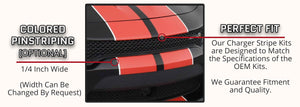 Dodge Charger Scat Pack Racing Stripes (Twin Rally Stripes with Optional Pinstriping, 2015-2022) - Stripe Source