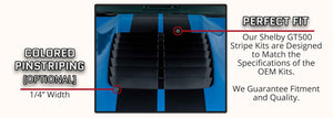 Shelby GT500 Stripes with Optional Pinstriping (Dual Rally Racing Stripes for a Ford Mustang, 2020-2022) - Stripe Source