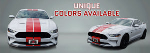 Mustang Racing Stripes with Pinstripes (Rally/Dual/Lemans, for 2018-2021) - Stripe Source