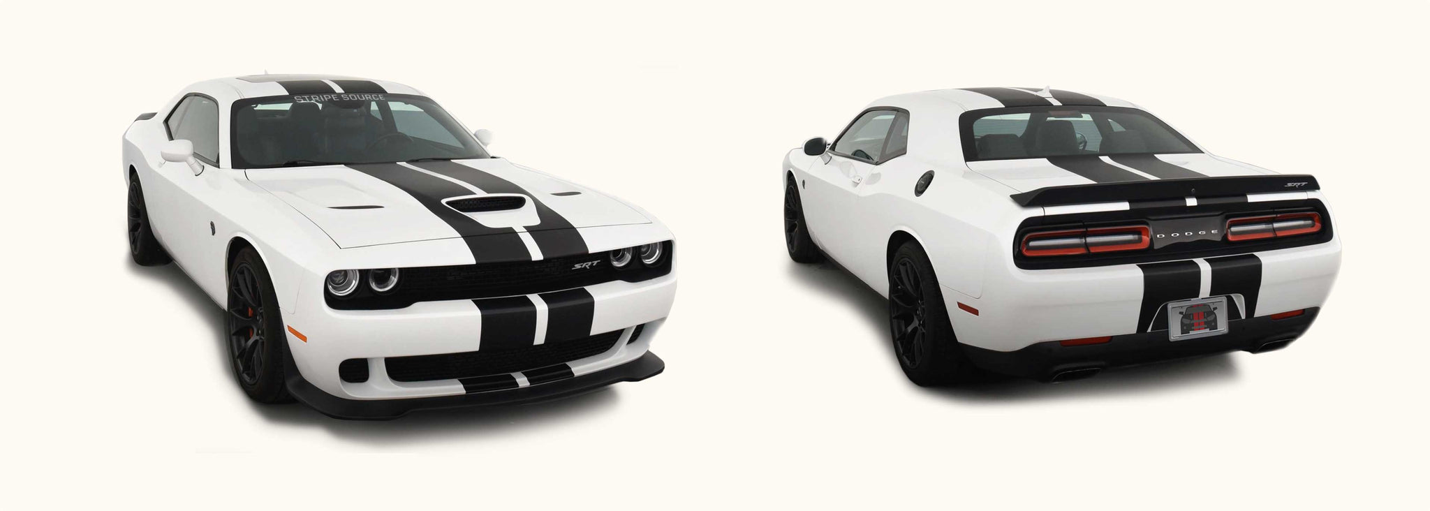 Dodge Challenger Dual Rally Racing Stripes with Optional Pinstriping (2015-2021) - Stripe Source