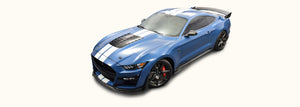 Shelby GT500 Stripes with Optional Pinstriping (Dual Rally Racing Stripes for a Ford Mustang, 2020-2022) - Stripe Source