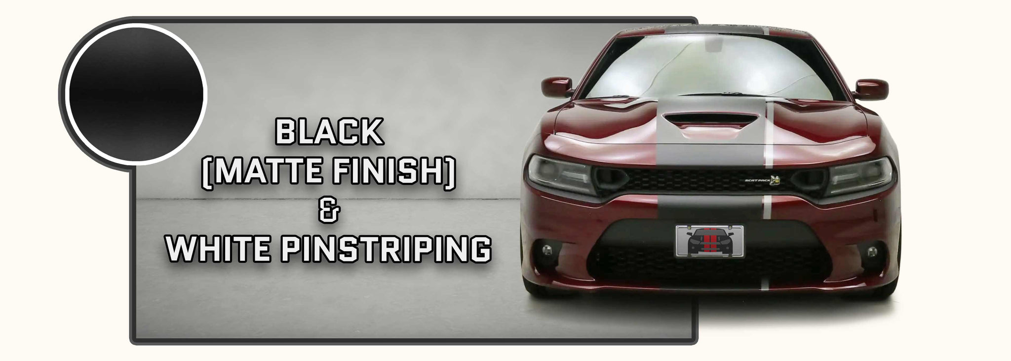Dodge Charger Center Stripes (Thick Stripe with Optional Pinstriping for a GT, Scat Pack, SRT, R/T, Hellcat 2015-2022) - Stripe Source