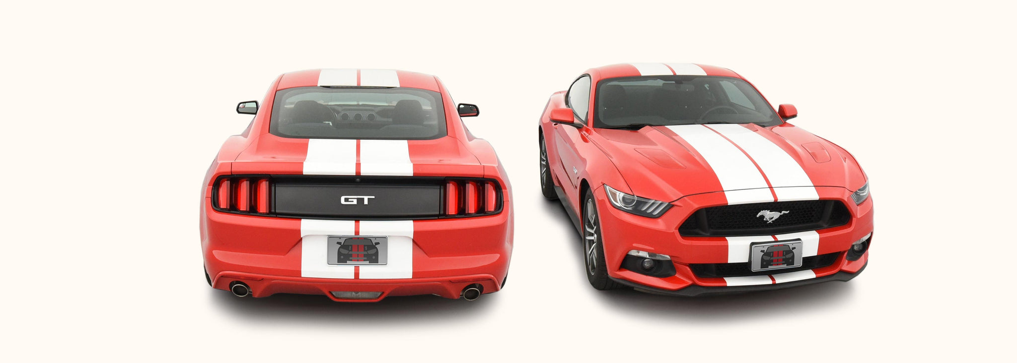 Ford Mustang Dual Rally Racing Stripes with Optional Pinstriping (2015-2017) - Stripe Source