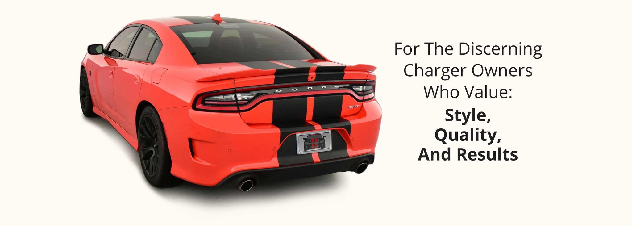 Dodge Charger Hellcat Racing Stripes with Optional Pinstriping (Twin Rally Stripes, 2015-2022) - Stripe Source