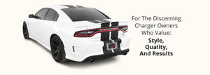 Dodge Charger Solid Racing Stripes (Dual Rally Stripes with Optional Pinstriping, 2015-2022) - Stripe Source