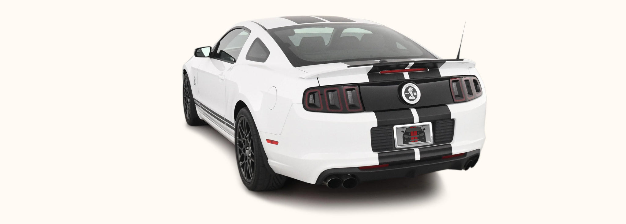 Ford Mustang Dual Rally Racing Stripes with Optional Pinstriping (2013-2014) - Stripe Source