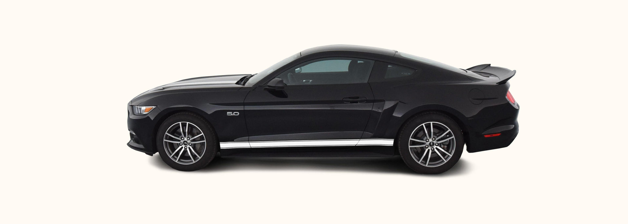 Ford Mustang Side Stripes with Optional MUSTANG Text (2015-2021) - Stripe Source